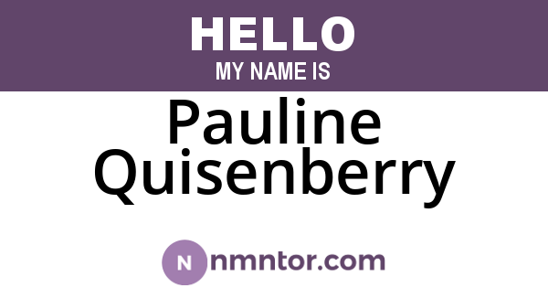 Pauline Quisenberry