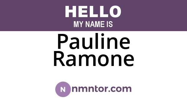 Pauline Ramone