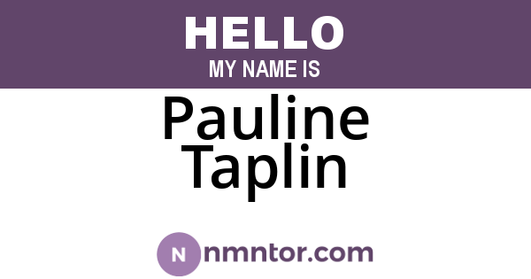 Pauline Taplin
