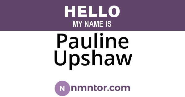 Pauline Upshaw