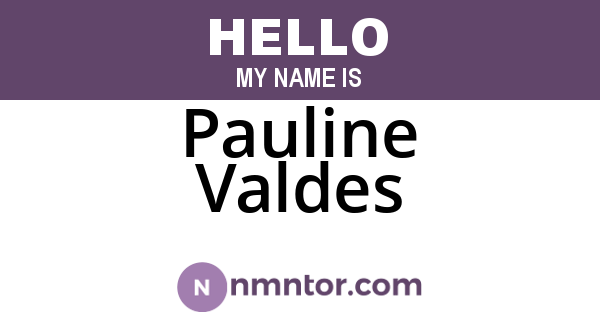 Pauline Valdes