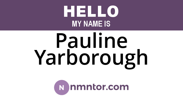 Pauline Yarborough