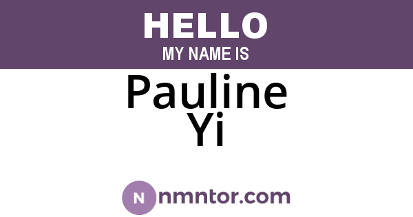 Pauline Yi