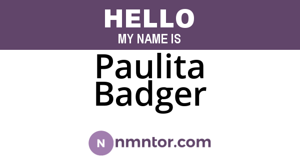 Paulita Badger