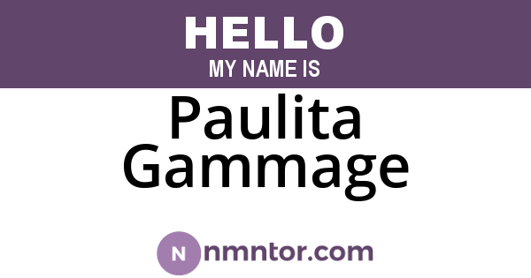 Paulita Gammage