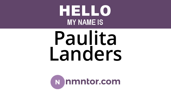 Paulita Landers