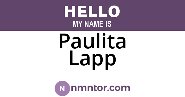 Paulita Lapp