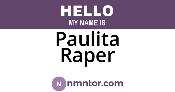 Paulita Raper
