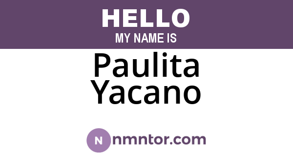 Paulita Yacano