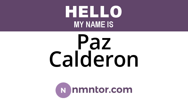 Paz Calderon