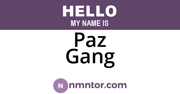 Paz Gang