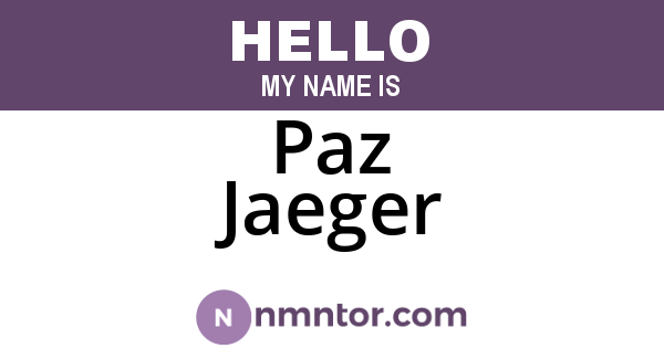 Paz Jaeger