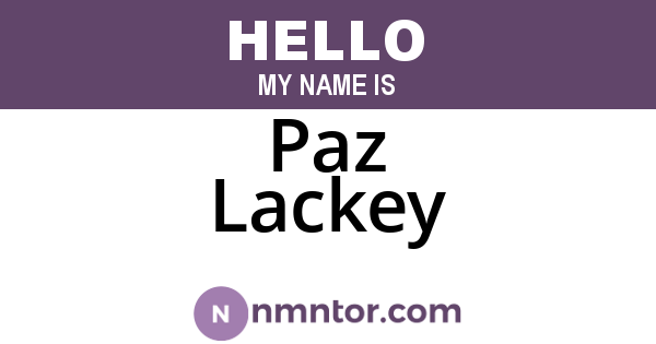 Paz Lackey
