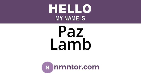Paz Lamb