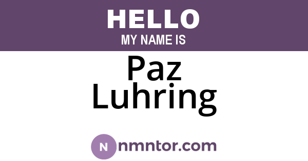 Paz Luhring