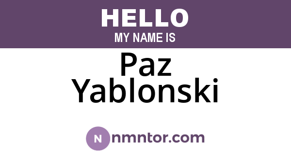 Paz Yablonski