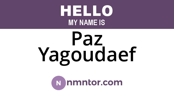 Paz Yagoudaef