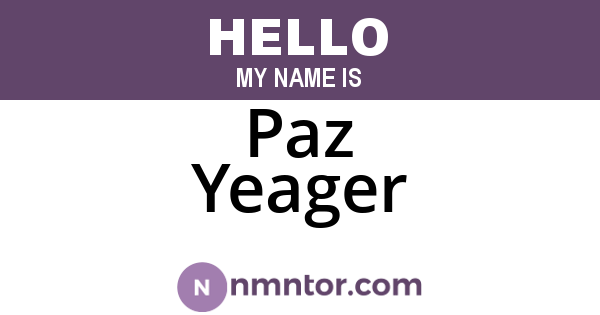 Paz Yeager