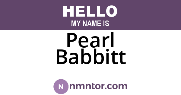 Pearl Babbitt