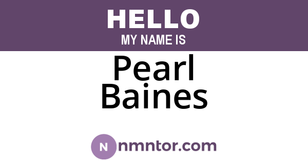 Pearl Baines