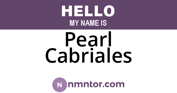 Pearl Cabriales