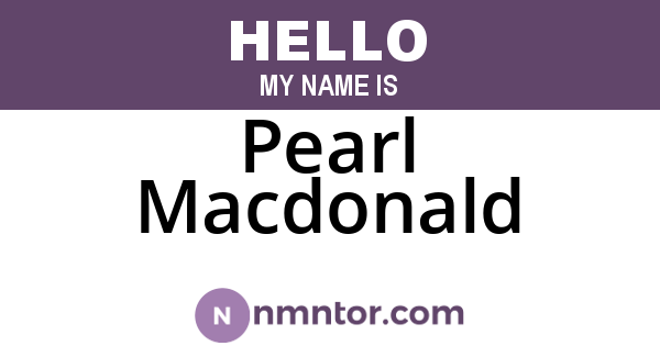 Pearl Macdonald