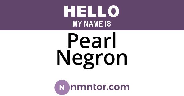 Pearl Negron