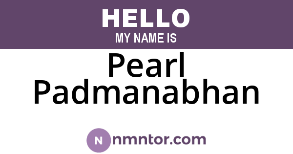 Pearl Padmanabhan