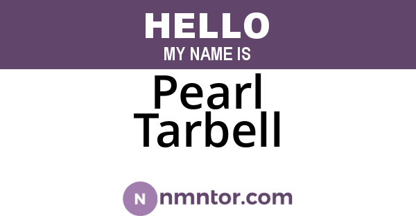 Pearl Tarbell