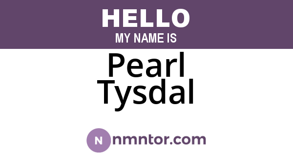 Pearl Tysdal