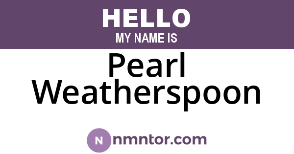 Pearl Weatherspoon