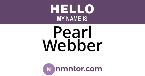 Pearl Webber