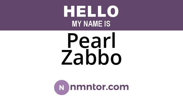 Pearl Zabbo