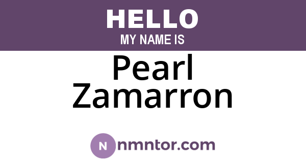 Pearl Zamarron