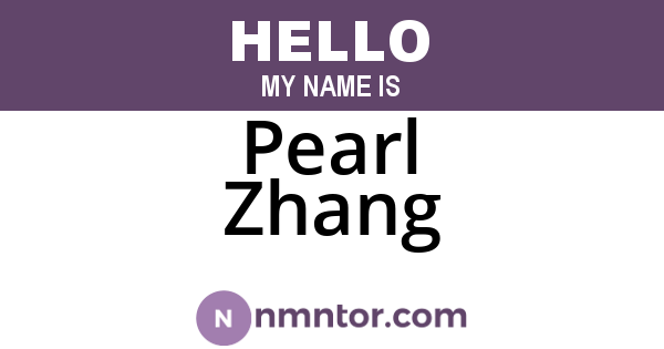 Pearl Zhang