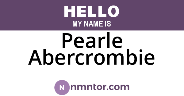 Pearle Abercrombie