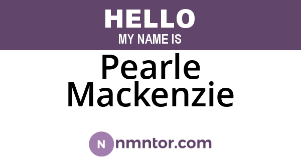 Pearle Mackenzie