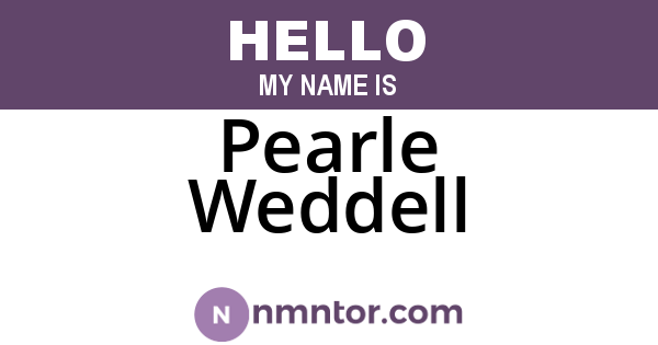 Pearle Weddell