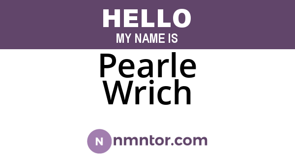 Pearle Wrich