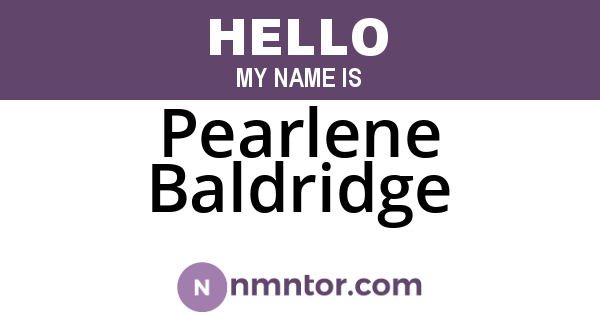 Pearlene Baldridge