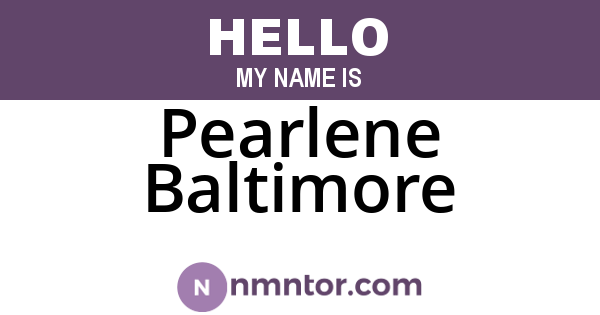 Pearlene Baltimore
