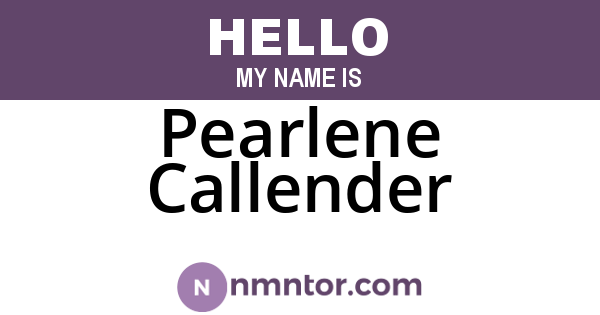 Pearlene Callender