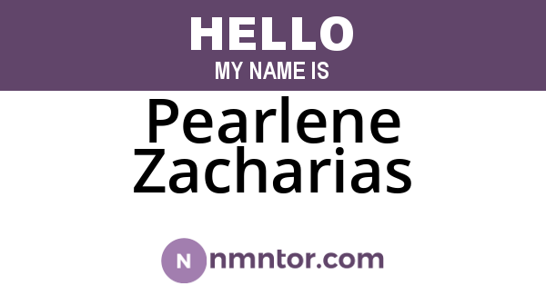 Pearlene Zacharias