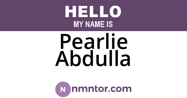 Pearlie Abdulla