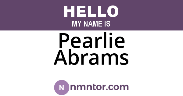 Pearlie Abrams