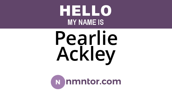 Pearlie Ackley