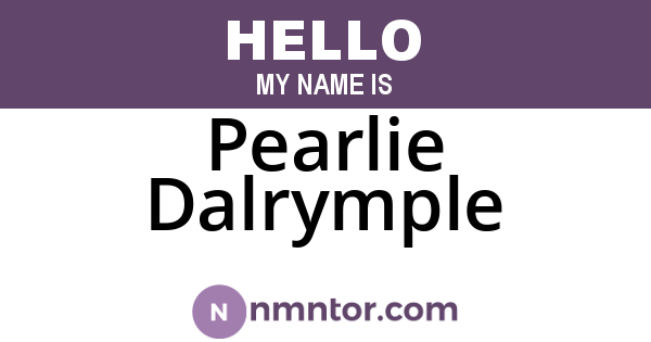 Pearlie Dalrymple