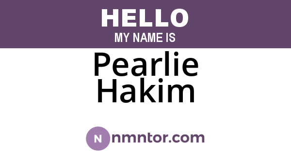 Pearlie Hakim