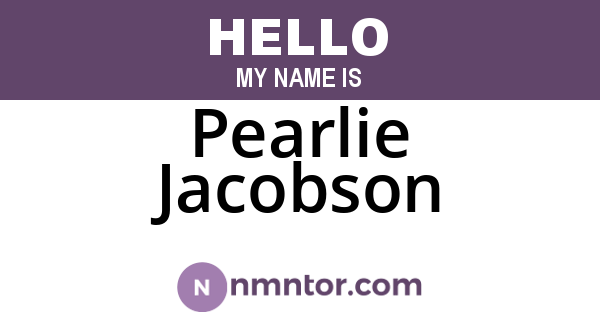 Pearlie Jacobson