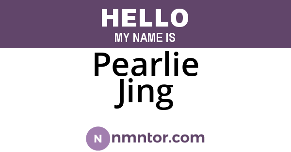 Pearlie Jing